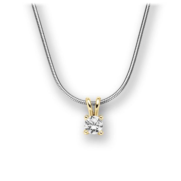 Collier in Weißgold 585 Gelbgold 585 mit zus. 0,25 ct. Brillant tw, vs von acredo - A-10LEMJ-WG5-1TXEFZ Collier in Weißgold 585 Gelbgold 585 mit zus. 0,25 ct. Brillant tw, vs von acredo - A-10LEMJ-WG5-1TXEFZ