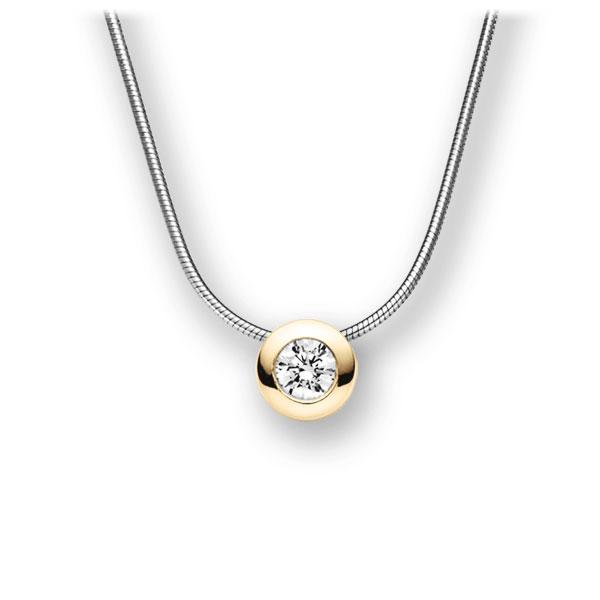 Collier in Weißgold 585 Gelbgold 585 mit zus. 0,25 ct. Brillant tw, vs von acredo - A-10MCIE-WG5-1TXF4Z Collier in Weißgold 585 Gelbgold 585 mit zus. 0,25 ct. Brillant tw, vs von acredo - A-10MCIE-WG5-1TXF4Z