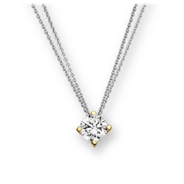 Collier in Weißgold 585 Gelbgold 585 mit zus. 0,2 ct. Brillant tw, vs von 123gold - E-2U7ED-WG5-1TT9UZ Collier in Weißgold 585 Gelbgold 585 mit zus. 0,2 ct. Brillant tw, vs von 123gold - E-2U7ED-WG5-1TT9UZ