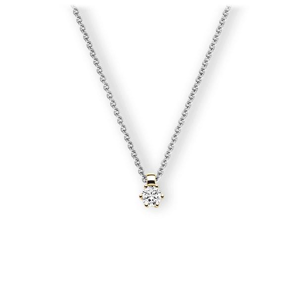 Collier in Weißgold 585 Gelbgold 585 mit zus. 0,2 ct. Brillant tw, vs von 123gold - E-3VBEF-WG5-1TMRHZ Collier in Weißgold 585 Gelbgold 585 mit zus. 0,2 ct. Brillant tw, vs von 123gold - E-3VBEF-WG5-1TMRHZ