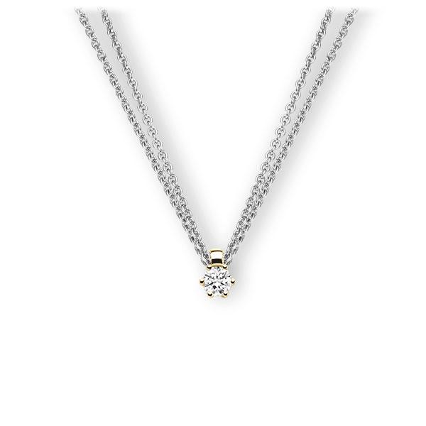 Collier in Weißgold 585 Gelbgold 585 mit zus. 0,2 ct. Brillant tw, vs von 123gold - E-3VBFQ-WG5-1TMRHZ Collier in Weißgold 585 Gelbgold 585 mit zus. 0,2 ct. Brillant tw, vs von 123gold - E-3VBFQ-WG5-1TMRHZ