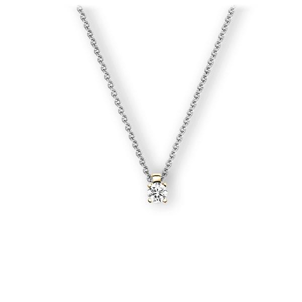 Collier in Weißgold 585 Gelbgold 585 mit zus. 0,2 ct. Brillant tw, vs von 123gold - E-3WI5E-WG5-1TT9UZ Collier in Weißgold 585 Gelbgold 585 mit zus. 0,2 ct. Brillant tw, vs von 123gold - E-3WI5E-WG5-1TT9UZ