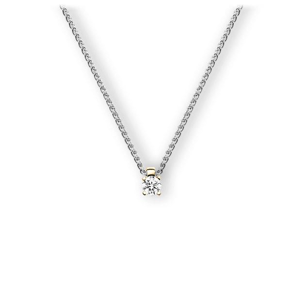 Collier in Weißgold 585 Gelbgold 585 mit zus. 0,2 ct. Brillant tw, vs von 123gold - E-3WIAR-WG5-1TT9UZ Collier in Weißgold 585 Gelbgold 585 mit zus. 0,2 ct. Brillant tw, vs von 123gold - E-3WIAR-WG5-1TT9UZ