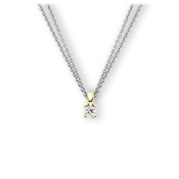 Collier in Weißgold 585 Gelbgold 585 mit zus. 0,2 ct. Brillant tw, vs von 123gold - E-3WIEE-WG5-1TT9UZ Collier in Weißgold 585 Gelbgold 585 mit zus. 0,2 ct. Brillant tw, vs von 123gold - E-3WIEE-WG5-1TT9UZ