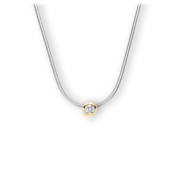 Collier in Weißgold 585 Gelbgold 585 mit zus. 0,2 ct. Brillant tw, vs von 123gold - E-3WJJL-WG5-2KTPGZ Collier in Weißgold 585 Gelbgold 585 mit zus. 0,2 ct. Brillant tw, vs von 123gold - E-3WJJL-WG5-2KTPGZ