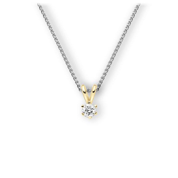 Collier in Weißgold 585 Gelbgold 585 mit zus. 0,2 ct. Brillant tw, vs von 123gold - E-3WJY8-WG5-1TMRHZ Collier in Weißgold 585 Gelbgold 585 mit zus. 0,2 ct. Brillant tw, vs von 123gold - E-3WJY8-WG5-1TMRHZ