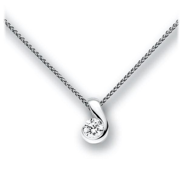 Collier in Weißgold 585 mit 0,3 ct. Brillant tw, vs von acredo - A-10L8BR-WW5-1IVFPLZ Collier in Weißgold 585 mit 0,3 ct. Brillant tw, vs von acredo - A-10L8BR-WW5-1IVFPLZ