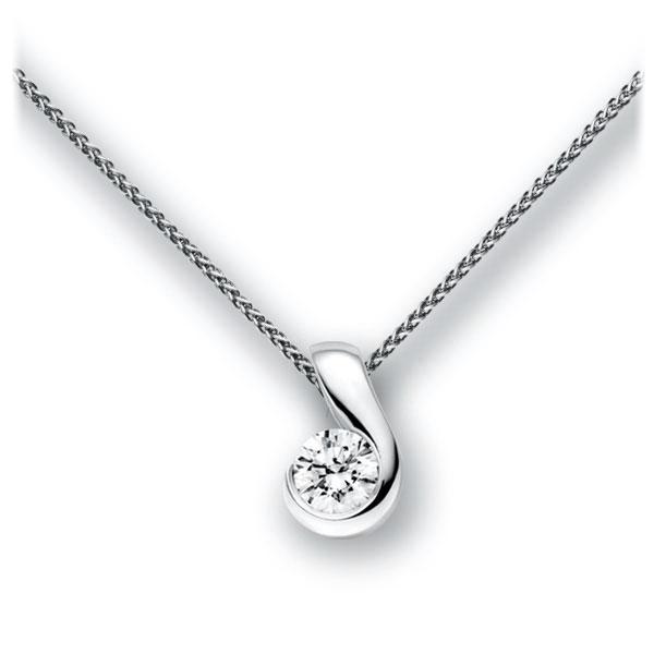Collier in Weißgold 585 mit 0,5 ct. Brillant tw, vs von acredo - A-10L1MH-WW5-1IVFRBZ Collier in Weißgold 585 mit 0,5 ct. Brillant tw, vs von acredo - A-10L1MH-WW5-1IVFRBZ