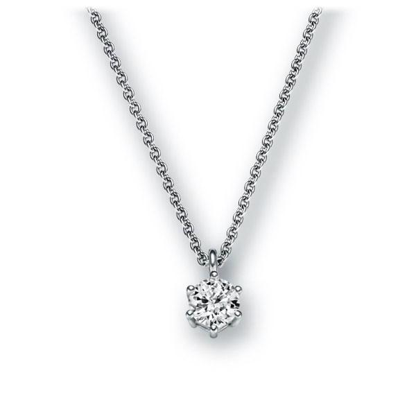 Collier in Weißgold 585 mit zus. 0,1 ct. Brillant tw, vs von 123gold - E-2U6M2-WW5-1TMRBZ Collier in Weißgold 585 mit zus. 0,1 ct. Brillant tw, vs von 123gold - E-2U6M2-WW5-1TMRBZ