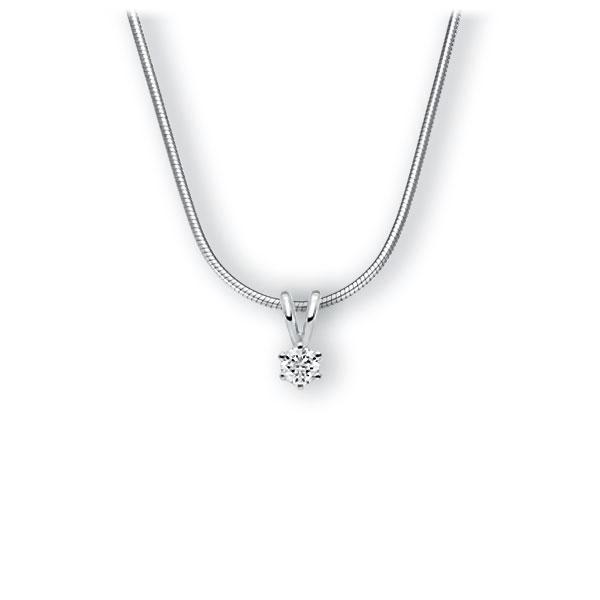 Collier in Weißgold 585 mit zus. 0,1 ct. Brillant tw, vs von 123gold - E-3WJXK-WW5-1TMRBZ Collier in Weißgold 585 mit zus. 0,1 ct. Brillant tw, vs von 123gold - E-3WJXK-WW5-1TMRBZ