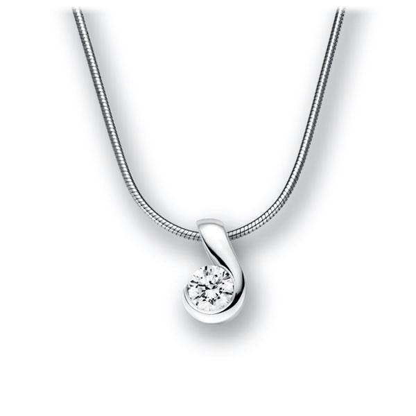 Collier in Weißgold 585 mit zus. 0,25 ct. Brillant tw, vs von acredo - A-10L5M0-WW5-2LGIXZ Collier in Weißgold 585 mit zus. 0,25 ct. Brillant tw, vs von acredo - A-10L5M0-WW5-2LGIXZ