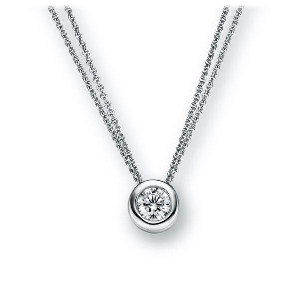 Collier in Weißgold 585 mit zus. 0,2 ct. Brillant tw, vs von 123gold - E-2TX21-WW5-2KTPGZ Collier in Weißgold 585 mit zus. 0,2 ct. Brillant tw, vs von 123gold - E-2TX21-WW5-2KTPGZ