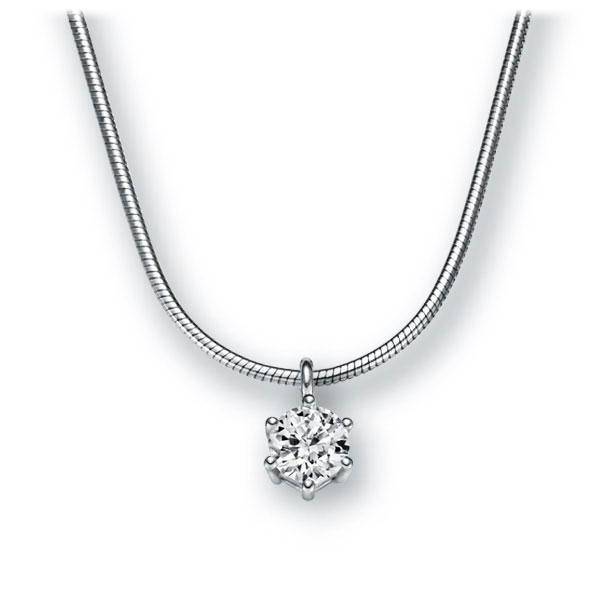 Collier in Weißgold 585 mit zus. 0,2 ct. Brillant tw, vs von 123gold - E-2U6K9-WW5-1TMRHZ Collier in Weißgold 585 mit zus. 0,2 ct. Brillant tw, vs von 123gold - E-2U6K9-WW5-1TMRHZ