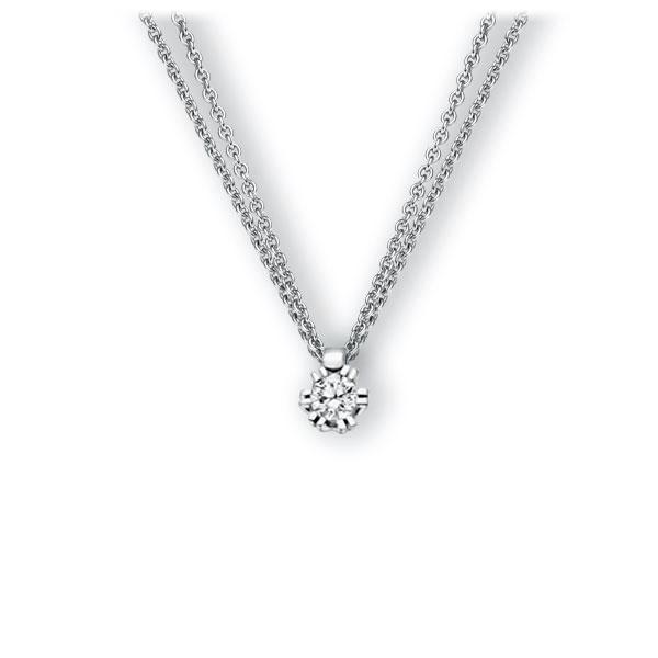 Collier in Weißgold 585 mit zus. 0,2 ct. Brillant tw, vs von 123gold - E-3WINW-WW5-1TMRHZ Collier in Weißgold 585 mit zus. 0,2 ct. Brillant tw, vs von 123gold - E-3WINW-WW5-1TMRHZ