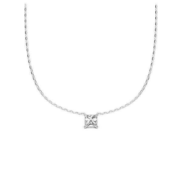 Collier in Weißgold 750 mit zus. 0,1 ct. Prinzess-Diamant tw, si von Steinberg - Q-ZLD5W-WW7-1Q9JFJZ Collier in Weißgold 750 mit zus. 0,1 ct. Prinzess-Diamant tw, si von Steinberg - Q-ZLD5W-WW7-1Q9JFJZ