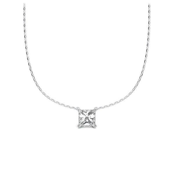 Collier in Weißgold 750 mit zus. 0,25 ct. Prinzess-Diamant tw, si von Steinberg - Q-ZLDAC-WW7-1A2TJBZ Collier in Weißgold 750 mit zus. 0,25 ct. Prinzess-Diamant tw, si von Steinberg - Q-ZLDAC-WW7-1A2TJBZ