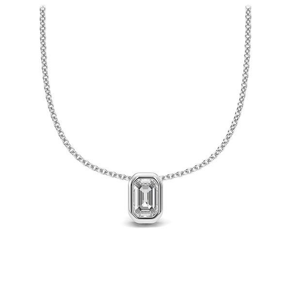 collier in White gold 14K (585/1000) 1 Stone 4,7 x 3 mm Emerald - Cut aquamarine by Eternal Touch - E-11INWB-WW5-1TPPIGZ collier in White gold 14K (585/1000) 1 Stone 4,7 x 3 mm Emerald - Cut aquamarine by Eternal Touch - E-11INWB-WW5-1TPPIGZ