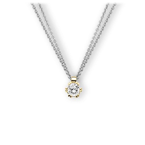 Collier in witgoud 14 kt. geelgoud 14 kt. met 0,4 ct. Briljant tw,vs van Eternal Touch - E-3WINS-WG5-1IV561Z Collier in witgoud 14 kt. geelgoud 14 kt. met 0,4 ct. Briljant tw,vs van Eternal Touch - E-3WINS-WG5-1IV561Z