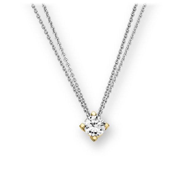 Collier in witgoud 14 kt. geelgoud 14 kt. met in totaal 0,15 ct. Briljant tw,vs van Eternal Touch - E-2U7EC-WG5-1Z84YZ Collier in witgoud 14 kt. geelgoud 14 kt. met in totaal 0,15 ct. Briljant tw,vs van Eternal Touch - E-2U7EC-WG5-1Z84YZ