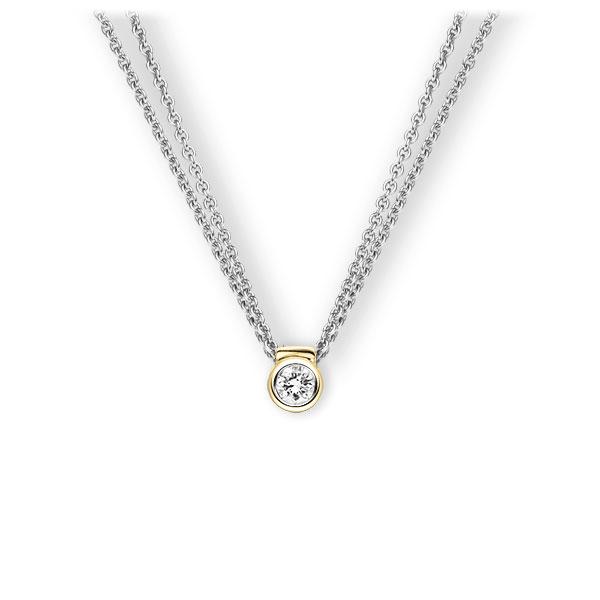 Collier in witgoud 14 kt. geelgoud 14 kt. met in totaal 0,15 ct. Briljant tw,vs van Eternal Touch - E-3VB5K-WG5-1Z850Z Collier in witgoud 14 kt. geelgoud 14 kt. met in totaal 0,15 ct. Briljant tw,vs van Eternal Touch - E-3VB5K-WG5-1Z850Z