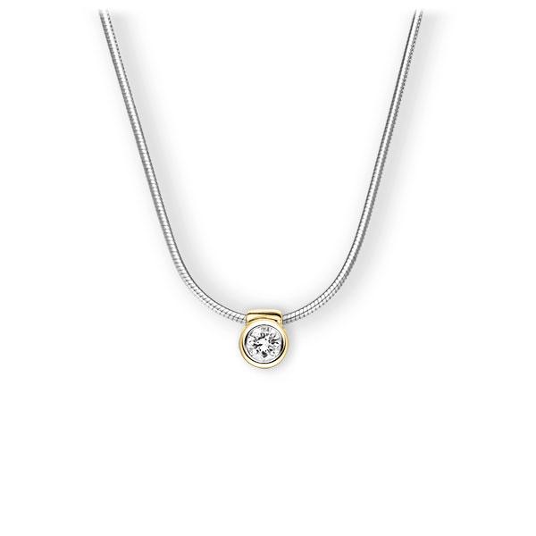 Collier in witgoud 14 kt. geelgoud 14 kt. met in totaal 0,15 ct. Briljant tw,vs van Eternal Touch - E-3VB7I-WG5-1Z850Z Collier in witgoud 14 kt. geelgoud 14 kt. met in totaal 0,15 ct. Briljant tw,vs van Eternal Touch - E-3VB7I-WG5-1Z850Z