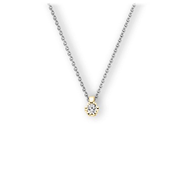 Collier in witgoud 14 kt. geelgoud 14 kt. met in totaal 0,1 ct. Briljant tw,vs van Eternal Touch - E-3WIK9-WG5-1TMRBZ Collier in witgoud 14 kt. geelgoud 14 kt. met in totaal 0,1 ct. Briljant tw,vs van Eternal Touch - E-3WIK9-WG5-1TMRBZ