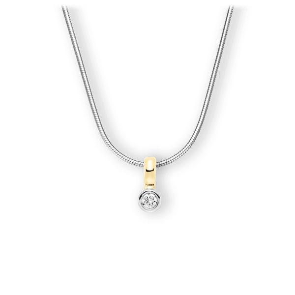 Collier in witgoud 14 kt. geelgoud 14 kt. met in totaal 0,1 ct. Briljant tw,vs van Eternal Touch - E-3WIWY-WG5-1Z8K4Z Collier in witgoud 14 kt. geelgoud 14 kt. met in totaal 0,1 ct. Briljant tw,vs van Eternal Touch - E-3WIWY-WG5-1Z8K4Z