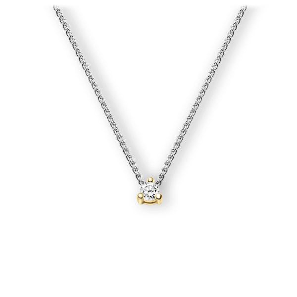 Collier in witgoud 14 kt. geelgoud 14 kt. met in totaal 0,25 ct. Briljant tw,vs van Eternal Touch - E-3WK5S-WG5-1TT9JZ Collier in witgoud 14 kt. geelgoud 14 kt. met in totaal 0,25 ct. Briljant tw,vs van Eternal Touch - E-3WK5S-WG5-1TT9JZ
