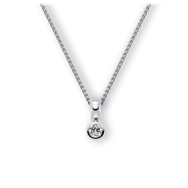 Collier in witgoud 14 kt. met in totaal 0,2 ct. Briljant tw,vs van Eternal Touch - E-3WIZV-WW5-2KTPGZ Collier in witgoud 14 kt. met in totaal 0,2 ct. Briljant tw,vs van Eternal Touch - E-3WIZV-WW5-2KTPGZ