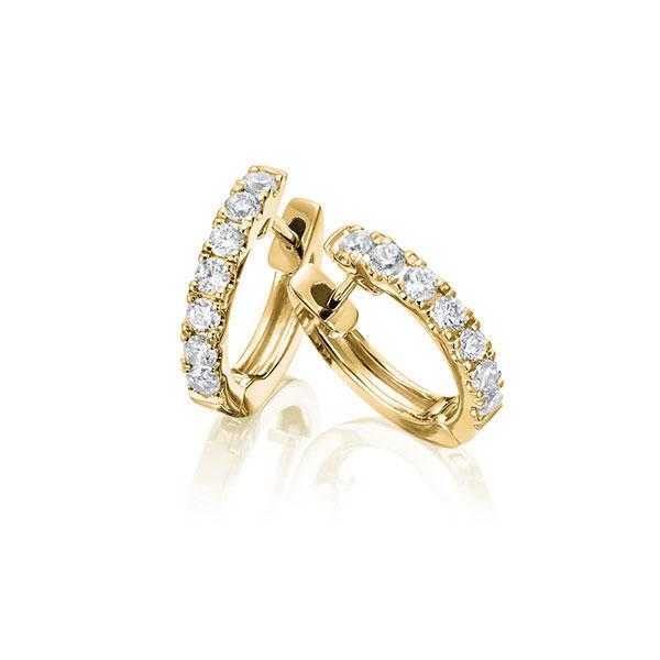 Creolen in Gelbgold 750 mit zus. 0,38 ct. tw, vs von Steinberg - Q-SPVSB-G7-1CGPYWZ Creolen in Gelbgold 750 mit zus. 0,38 ct. tw, vs von Steinberg - Q-SPVSB-G7-1CGPYWZ