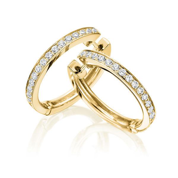 Creolen in Gelbgold 750 mit zus. 0,56 ct. tw, vs von Steinberg - Q-SPWJG-G7-1CGYCBZ Creolen in Gelbgold 750 mit zus. 0,56 ct. tw, vs von Steinberg - Q-SPWJG-G7-1CGYCBZ