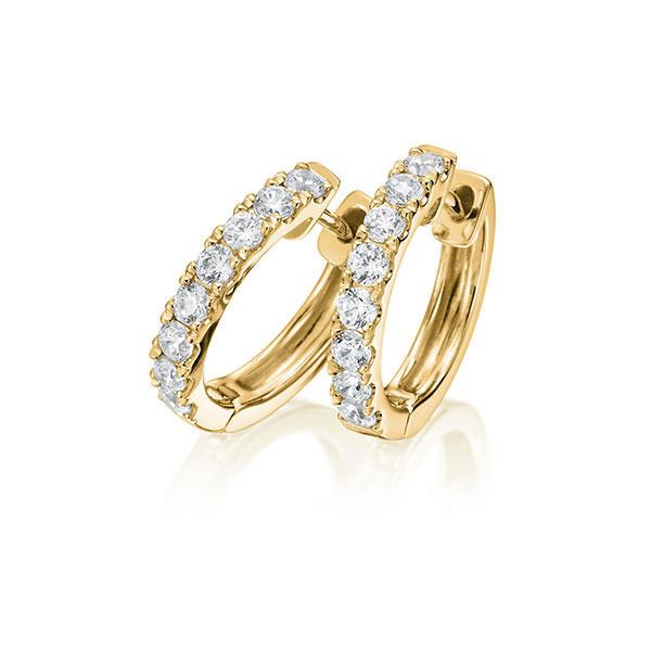 Creolen in Gelbgold 750 mit zus. 0,63 ct. tw, vs von Steinberg - Q-SPW0B-G7-1CGRTRZ Creolen in Gelbgold 750 mit zus. 0,63 ct. tw, vs von Steinberg - Q-SPW0B-G7-1CGRTRZ