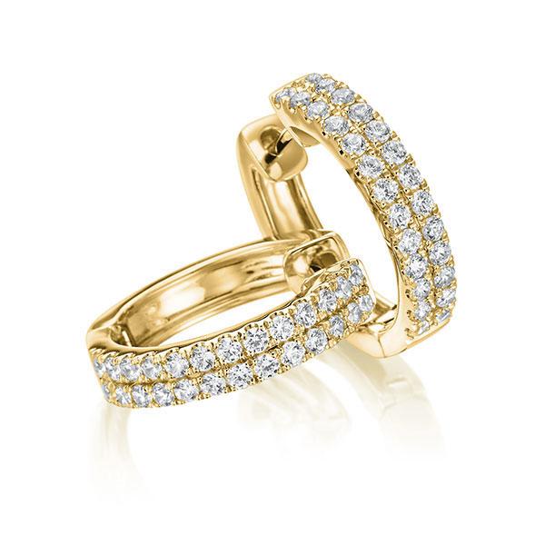 Creolen in Gelbgold 750 mit zus. 0,76 ct. tw, vs von Steinberg - Q-SPZA6-G7-1CH16GZ Creolen in Gelbgold 750 mit zus. 0,76 ct. tw, vs von Steinberg - Q-SPZA6-G7-1CH16GZ