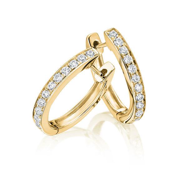 Creolen oval in Gelbgold 750 mit zus. 0,39 ct. tw, vs von Steinberg - Q-SQDZR-G7-1CHSVGZ Creolen oval in Gelbgold 750 mit zus. 0,39 ct. tw, vs von Steinberg - Q-SQDZR-G7-1CHSVGZ