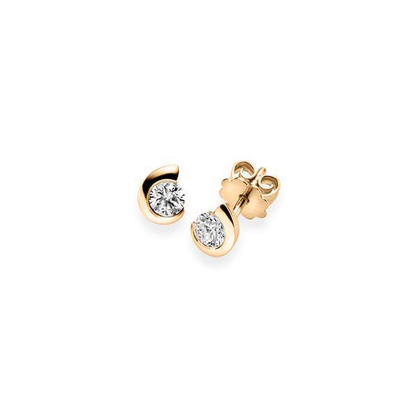 earrings, curved in Rosé gold 14K (585/1000) with in total 0,4 ct. brilliant tw,vs by acredo - A-10L5Y8-E5-2LZX9Z earrings, curved in Rosé gold 14K (585/1000) with in total 0,4 ct. brilliant tw,vs by acredo - A-10L5Y8-E5-2LZX9Z