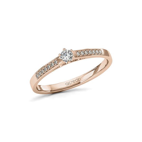 engagement ring in Red gold 14K (585/1000) with in total 0,17 ct. brilliant tw,si by acredo - A-11LSCP-RR5-1TVPQIZ engagement ring in Red gold 14K (585/1000) with in total 0,17 ct. brilliant tw,si by acredo - A-11LSCP-RR5-1TVPQIZ