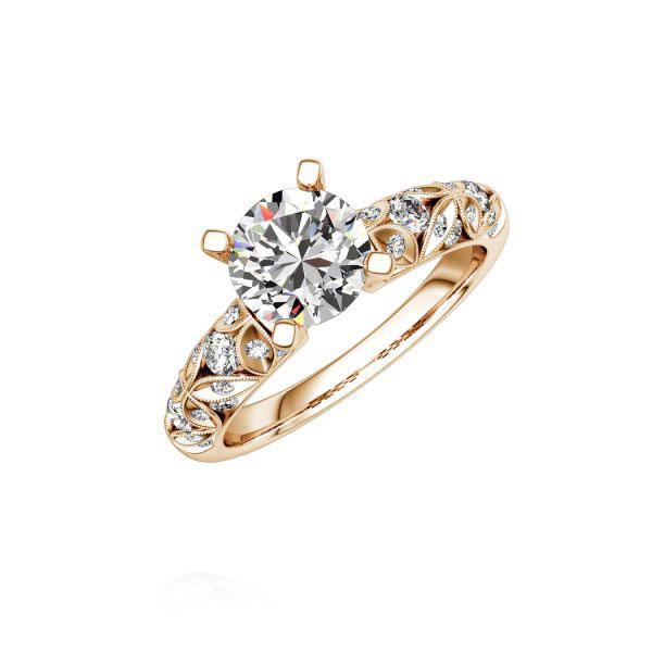 engagement ring in Red gold 18K (750/1000) with 0,7 ct. + in total 0,34 ct. brilliant tw,si tw,vs by Steinberg - Q-NMJX1-R7-1RC1S9Z engagement ring in Red gold 18K (750/1000) with 0,7 ct. + in total 0,34 ct. brilliant tw,si tw,vs by Steinberg - Q-NMJX1-R7-1RC1S9Z