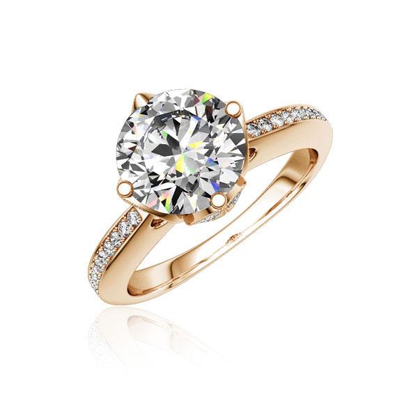 engagement ring in Red gold 18K (750/1000) with 1 ct. + in total 0,26 ct. brilliant tw,si tw,vs by Steinberg - Q-NLYBB-R7-1R8UTPZ engagement ring in Red gold 18K (750/1000) with 1 ct. + in total 0,26 ct. brilliant tw,si tw,vs by Steinberg - Q-NLYBB-R7-1R8UTPZ