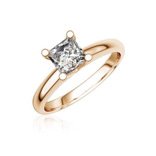 engagement ring in Red gold 18K (750/1000) with 1 ct. princess diamond tw,vs by Steinberg - Q-NMDWG-R7-V9BCLZ engagement ring in Red gold 18K (750/1000) with 1 ct. princess diamond tw,vs by Steinberg - Q-NMDWG-R7-V9BCLZ