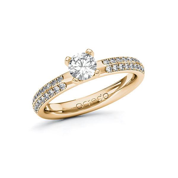 engagement ring in Rosé gold 14K (585/1000) with 0,5 ct. + in total 0,288 ct. brilliant tw,si by acredo - A-10FL39-EE5-1RDPNJZ engagement ring in Rosé gold 14K (585/1000) with 0,5 ct. + in total 0,288 ct. brilliant tw,si by acredo - A-10FL39-EE5-1RDPNJZ
