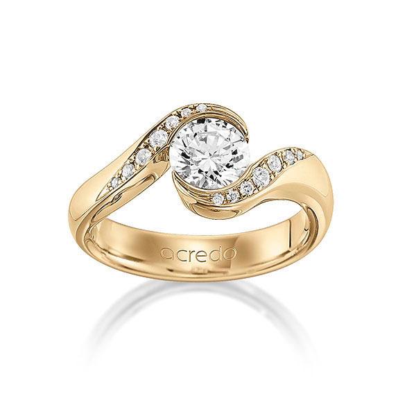 engagement ring in Rosé gold 14K (585/1000) with 0,7 ct. + in total 0,14 ct. brilliant tw,vs tw,si by acredo - A-MLUGB-E5-1IVBFRZ engagement ring in Rosé gold 14K (585/1000) with 0,7 ct. + in total 0,14 ct. brilliant tw,vs tw,si by acredo - A-MLUGB-E5-1IVBFRZ