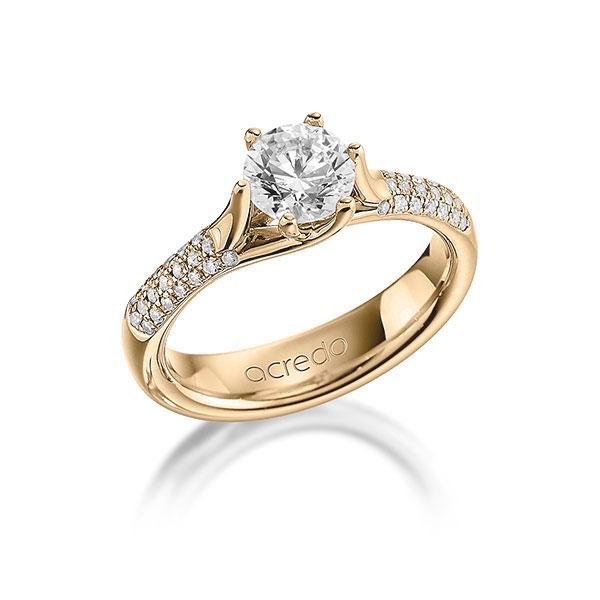 engagement ring in Rosé gold 14K (585/1000) with 0,7 ct. + in total 0,21 ct. brilliant tw,vs tw,si by acredo - A-MLUMW-E5-1IW43RZ engagement ring in Rosé gold 14K (585/1000) with 0,7 ct. + in total 0,21 ct. brilliant tw,vs tw,si by acredo - A-MLUMW-E5-1IW43RZ