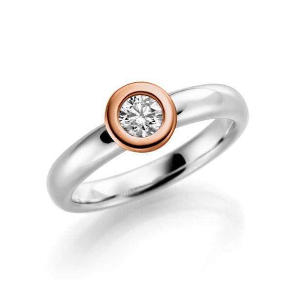engagement ring in White gold 14K (585/1000) Red gold 14K (585/1000) with in total 0,25 ct. brilliant tw,vs by Eternal Touch - E-2TPTR-WR5-2KTPHZ engagement ring in White gold 14K (585/1000) Red gold 14K (585/1000) with in total 0,25 ct. brilliant tw,vs by Eternal Touch - E-2TPTR-WR5-2KTPHZ