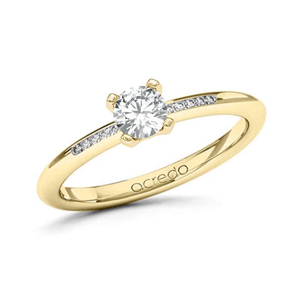engagement ring in Yellow gold 14K (585/1000) with 0,7 ct. + in total 0,05 ct. brilliant tw,si by acredo - A-149YLU-G5-1YE8CTZ engagement ring in Yellow gold 14K (585/1000) with 0,7 ct. + in total 0,05 ct. brilliant tw,si by acredo - A-149YLU-G5-1YE8CTZ