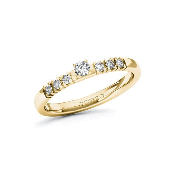 engagement ring in Yellow gold 14K (585/1000) with in total 0,22 ct. brilliant tw,si by acredo - A-101ZCQ-GG5-1Y2IB3Z engagement ring in Yellow gold 14K (585/1000) with in total 0,22 ct. brilliant tw,si by acredo - A-101ZCQ-GG5-1Y2IB3Z