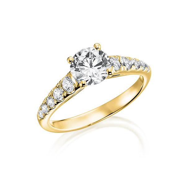 engagement ring in Yellow gold 18K (750/1000) with 1 ct. + in total 0,45 ct. brilliant tw,si tw,vs by Steinberg - Q-J361R-G7-1R91CIZ engagement ring in Yellow gold 18K (750/1000) with 1 ct. + in total 0,45 ct. brilliant tw,si tw,vs by Steinberg - Q-J361R-G7-1R91CIZ