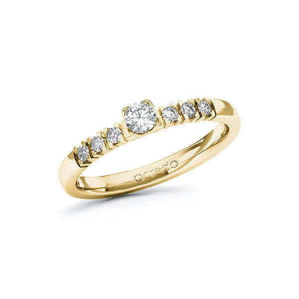 engagement ring in Yellow gold 18K (750/1000) with in total 0,27 ct. brilliant tw,si by acredo - A-10RE0L-GG7-1Y25XFZ engagement ring in Yellow gold 18K (750/1000) with in total 0,27 ct. brilliant tw,si by acredo - A-10RE0L-GG7-1Y25XFZ