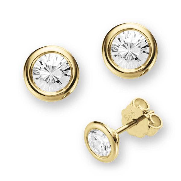 Gladomzetting afgerond in geelgoud 14 kt. met 2x 1 ct. Briljant tw/si van Eternal Touch - E-QNVVL-G5-1R7KGPZ Gladomzetting afgerond in geelgoud 14 kt. met 2x 1 ct. Briljant tw/si van Eternal Touch - E-QNVVL-G5-1R7KGPZ