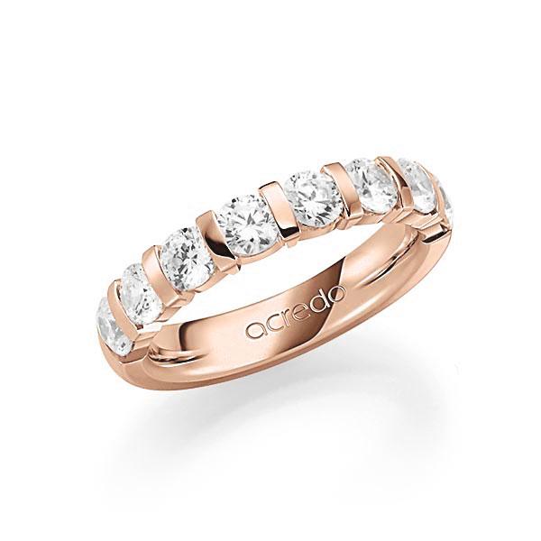 Memoire/Diamantenring in roodgoud 14 kt. half gezet met in totaal 1,8 ct. Briljant tw,vs van acredo - A-SPBQG-R5-1C8CL1Z Memoire/Diamantenring in roodgoud 14 kt. half gezet met in totaal 1,8 ct. Briljant tw,vs van acredo - A-SPBQG-R5-1C8CL1Z