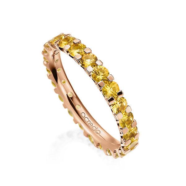 Memoire/Diamantenring in roodgoud 14 kt. volledig gezet met in totaal 2,07 ct. Briljant Saffier Geel van acredo - A-10L3V9-R5-1RUNKVZ Memoire/Diamantenring in roodgoud 14 kt. volledig gezet met in totaal 2,07 ct. Briljant Saffier Geel van acredo - A-10L3V9-R5-1RUNKVZ